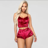 2 Piece Velvet Shorts/Top pajama set