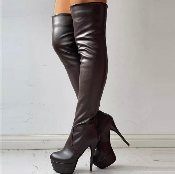 Hooker knee high heels