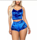 2 Piece Velvet Shorts/Top pajama set