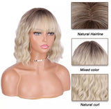 Short blonde wig