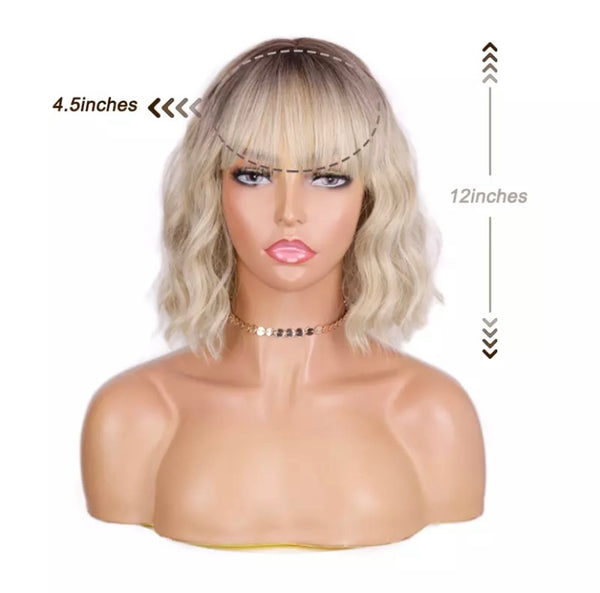 Short blonde wig